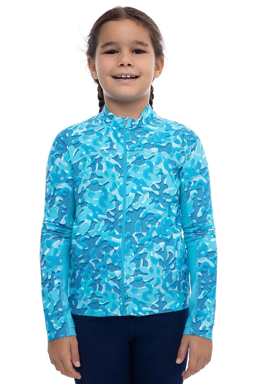 COOLIBAR Kid's Turtle Bay Swim Jacket Sz S Youth Blue Print Style 10491